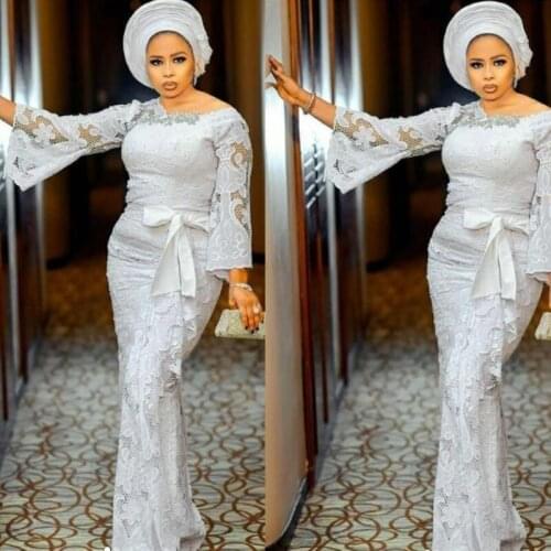 Zhenguiru High Quality Fashion White Lace Fabric 5 Yards French Mesh Tulle Lace Sewing Nigerian Fabric Women Wedding Dress A2359