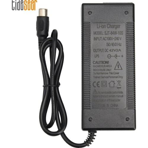 42V 2A Lithium Battery Charger for 10S 36V Li-ion Battery Pack Electric Scooter Electric Bike Charger Connector DC RCA
