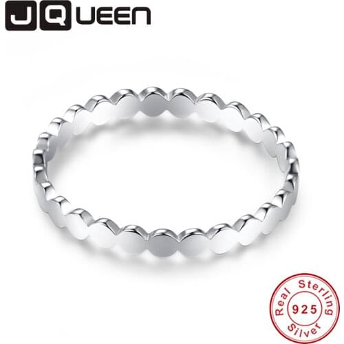 Elegant Ladies Fine Jewelry Clear Simple Dots S925 Sterling Silver Rings for Women Wedding Fashion Accessories With Box