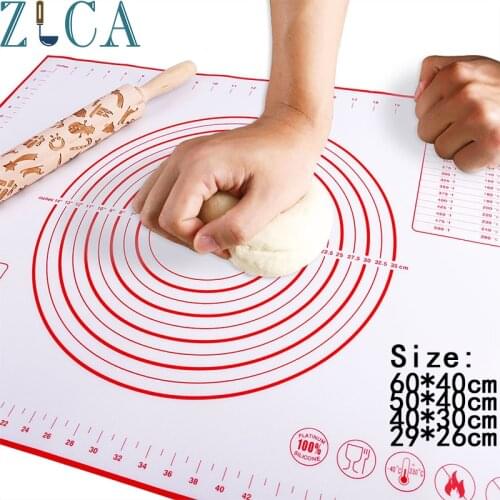 ZLCA Silicone Baking Mat Non-stick Pizza Dough Maker Holder Pastry Kitchen Gadgets Cooking Tools Utensils Bakeware Accessories