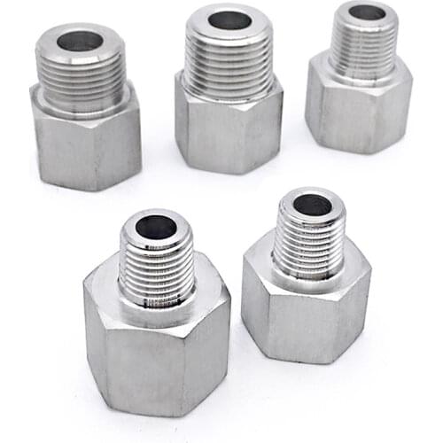 1/8" 1/4" 3/8" 1/2" BSP M14/20 Female To Male Pipe Fitting Connector Coupler 304 Stainless Steel Pressure Gauge Propane