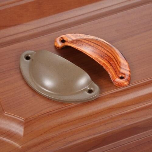 1 PC Metal Kitchen Drawer Cabinet Door Handle And Furniture Knobs Cupboard Antique Brass Shell Pull Handles 82*35mm with Screws