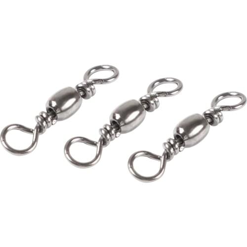 100pcs Fishing Brass Swivel Stainless Steel Fast-lock Snap Ball Bearing Rolling Swivel Snap Connector Snap Swivel