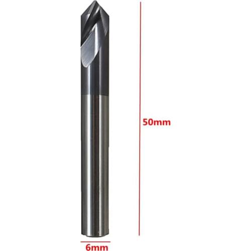 2 Flutes 6mm Carbide fixed point drill centering drill chamfer Mill 90 Degree HRC45 Milling Cutter