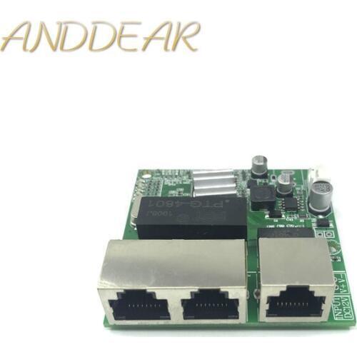 3-port Gigabit switch module is widely used in LED line 3 port 10/100/1000 m contact port mini switch module PCBA Motherboard