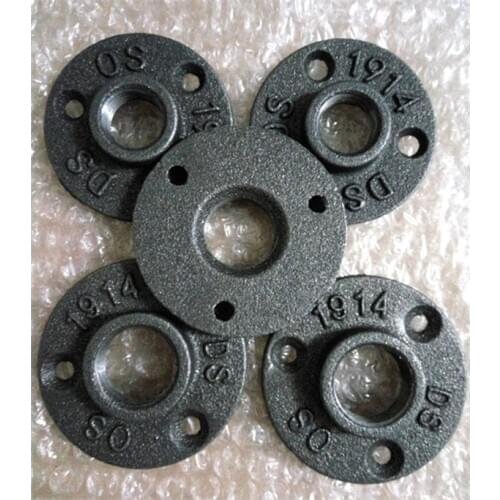 4PCS/LOT G1/2" DN15/20 Iron Cast Flange Casting Antique Flanges Base Bracket Tube Pipe Loft Industrial Style cast iron flanges