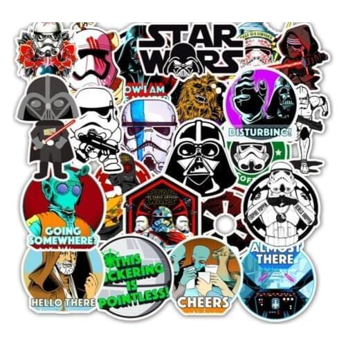 50pcs Star Wars Stickers Graffiti Waterproof Skateboard Stickers Personalized Luggage Computer Water Cup Stickers