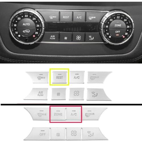 Car AC Dash Buttons Cover Media Volume Buttons Cover Stickers for Mercedes Benz GLE SL M ML GL CLS AMG C GLK