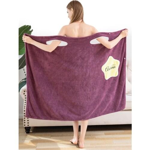 Wearable Bath Towel Superfine Fiber Towels Soft and Absorbent Chic Towel for Autumn Hotel Home Bathroom Gifts Women Bathrobe