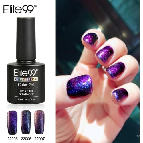 Elite99 10ml Colorful Phantom Chameleon UV Gel Nail Polish Soak Off Black Base Needed Nail Polish Gel Varnish Manicure Nails