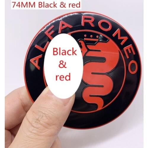 2pcs 7.4cm full chrome Color ALFA ROMEO Car Logo emblem Badge sticker for Mito 147 156 159 166 Specials sale 74mm