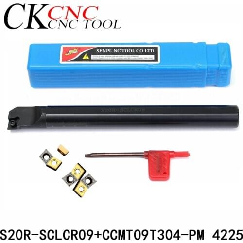 S20R-SCLCR09 20 x 200 mm Boring Bar Lathe Turning Tool Holder and CCMT09T304-PM 4225 Milling cutter Carbide Insert high quality
