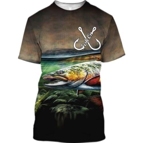 2021 New fishing t shirt style casual Digital fish 3D Print children t-shirt boys girls tshirt Summer Short Sleeve O-neck Tops