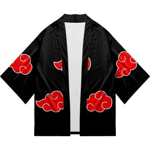 Anime Akatsuki Kimono Men Woman Japanese Kimono Cardigan Unisex Anime Shirt yukata Uchiha Haori Cosplay Costume Long Sleeve