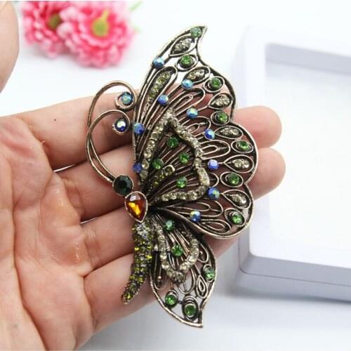 Classic retro big butterfly brooch European and American explosive alloy exquisite party jewelry accessories