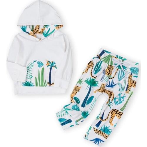 LZH Newborn Baby Clothes 2021 Autumn Winter Baby Girls Clothes Print Hooded Pants Suit Kids Outfit Infant Clothing For Baby Set