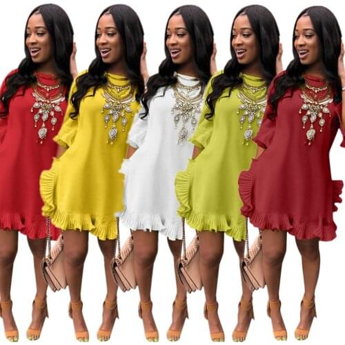 Echoine Short Sleeve Ruffle Sleeve Summer Mini Dress Elegant Party Club Dresses Vintage Vestidos Beach Irregular Pleated Dresse