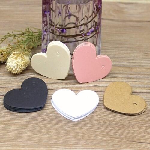Multi color DIY blank gifts wedding candy favors hang tag label pink kraft heart shape decoration gifts hang tag party suppile