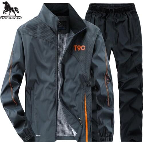 Tracksuit men Set L-3XL 4XL 5XL Mens 2 pieces Sets Spring Autumn New youth casual Clothing Fitness Tracksuits Splicing Set T236