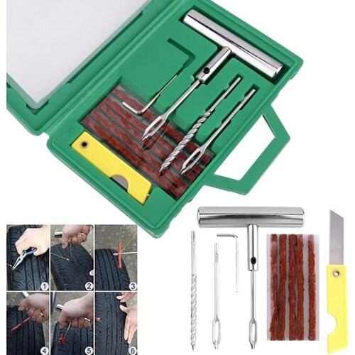 Tire Repair Kit Heavy Duty Puncture Fix Tools Plug Fit Car Truck Motorcycle Bike