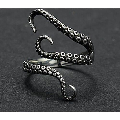 New mens and womens original design locomotive gear ring retro open-loop personality single design tritium tail ring fashion