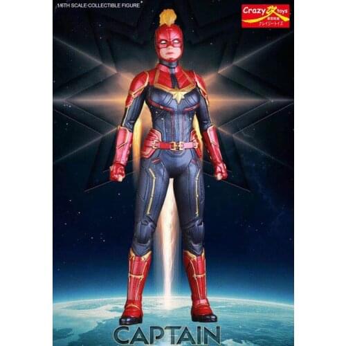 New Crazy Toy Captain Marvel Articulated Boxed 1/6 Action Figure Decoration 12 inches Children Birthday Gift
