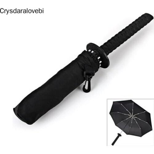 New Arrival Samurai Katana Shape Umbrella Designed with Comfortable Samurai Sword Handle (Black)