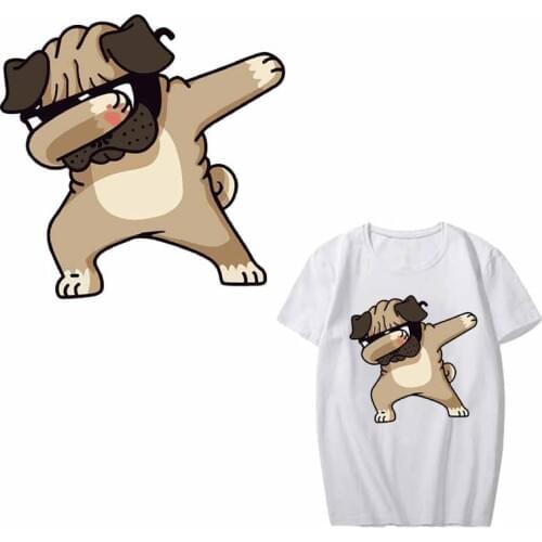 Hot Pop Dog Iron on Cartoon Animal Patches DIY Child T-shirt Dresses Sweater Thermal Transfer Patch for Clothing Heat Press