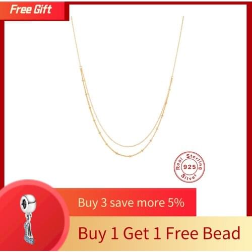 S925 Sterling Silver Woman Chain Necklaces Vintage Multilayer Clavicle Necklace For lovers' Ladies Engagement Anniversary Gift