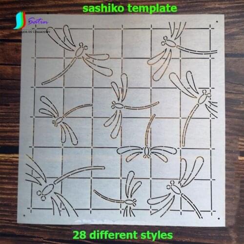 Make Coaster Handbag Wall Decoration Home Embroidery Tool Big size Animal Flower Grid Wave Stripe Soft Sashiko Template S0997L