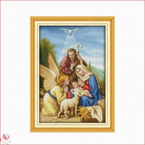 Family Of Angels Cross Stitch Kit 14ct 11ct Canvas Fabric Embroidery Kit DIY Character Pattern Sewing Set Home Decoration Crafts