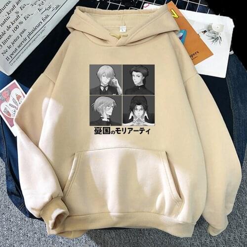 Moriarty The Patriot Anime Hoodies William Sherlock Albert Louis Printed Harajuku Oversized Sweatshirt Vintage Fashion Tops 2021