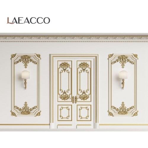 Vintage Pattern Chic Wall Lamp Door Photo Shoot Party Backdrop For Photography Photocall Photographic Background Photo Studio