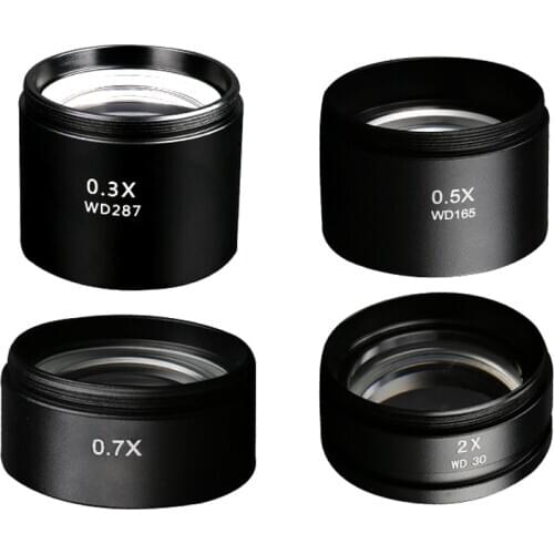 0.3X 0.5X 0.7X 0.75X 1X 1.5X 2.0X Auxiliary Objective Lens for Zoom Stereo Microscope Thread 48mm for trinocular Microscope