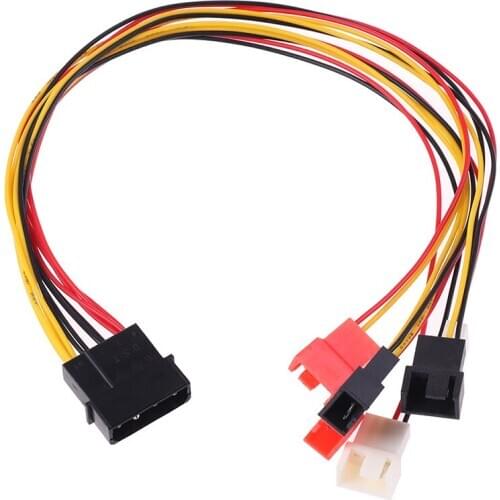 High Quality 4Pin Molex To 3Pin Fan Power Cable Adapter Connector 12V 7V 5V Cooling Fan Cable