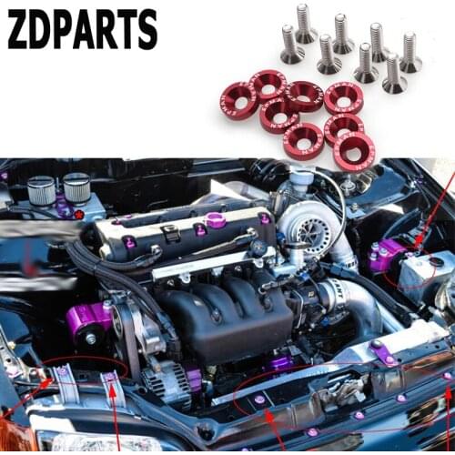 ZDPARTS 10X 6Color Car Hood Modified Screw Gaskets For Honda Civic Accord Fit CRV HRV Mitsubishi Asx Infiniti q50 Acura Styling