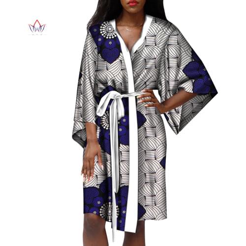 2021 New Bazin Riche African Robe Dress for Women Dashiki Print Causal Belt Dresses Vestidos Women African Clothing Robe WY563