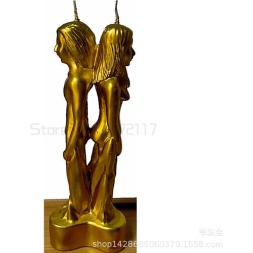 Golden body couple candle Magic ritual candle Handmade humanoid men and women candle Magic luck candle votive candle