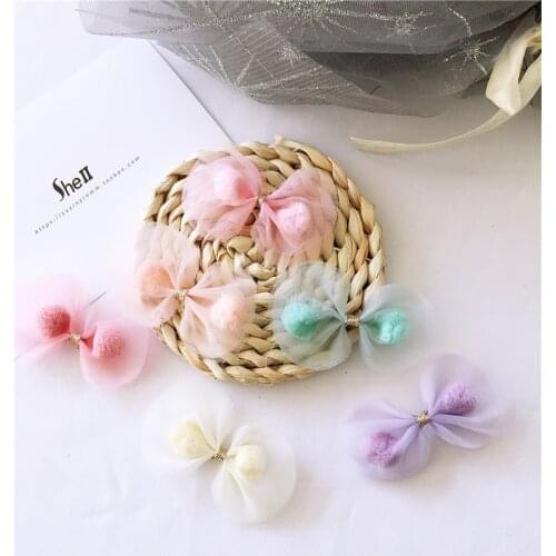 15pcs/lot 6.5*4cm DIY Handmade lace butterfly bow Padded Patches Appliques For Clothes Sewing Supplies DIY Hair Decorati