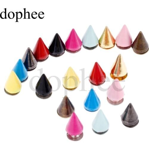 Dophe 20pcs colorful alloy screw knob tip rivets handbag belt shoes punk metal rivets crafts buckles accessories DIY handmade