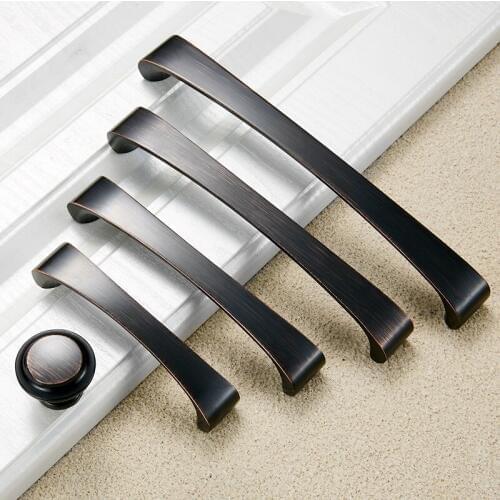 96mm 128mm 160mm 192mm American Style Black Matte Cabinet Handles Kitchen Cupboard Pulls Drawer Furniture Handle Hardware