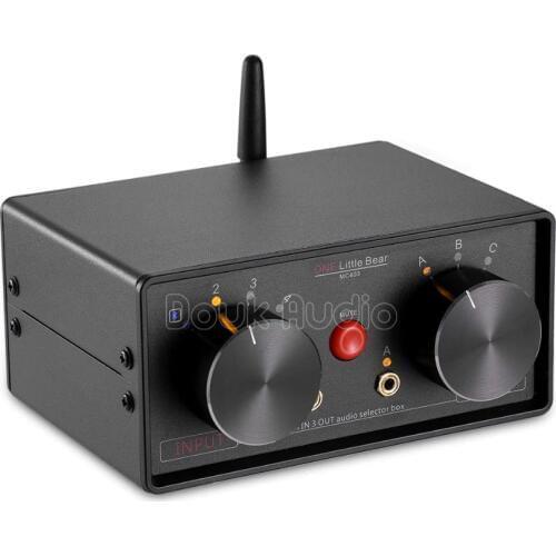 Little Bear 4-IN-3-OUT 3.5mm RCA Audio Selector Switcher Box Bluetooth 4.0 Receiver Splitter Preamp For Home Audio