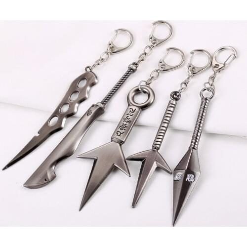 Hot Anime Ninja Weapon Keychains Sasuke Key Chain Ring Charms Pendant Akatsuki Hat Keychain Key Holder Chaveiro Jewelry Souvenir