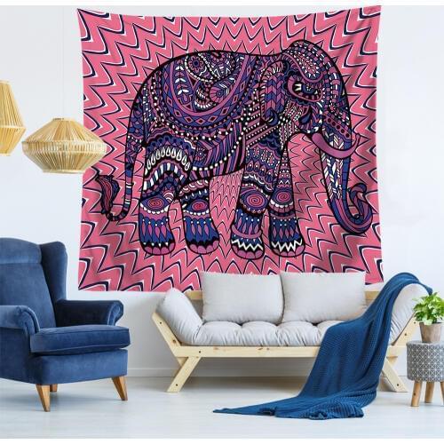 Home Decorative Wall Hanging Carpet Tapestry Rectangle Bedspread Mandala Geometric Elephant Pattern GT1314