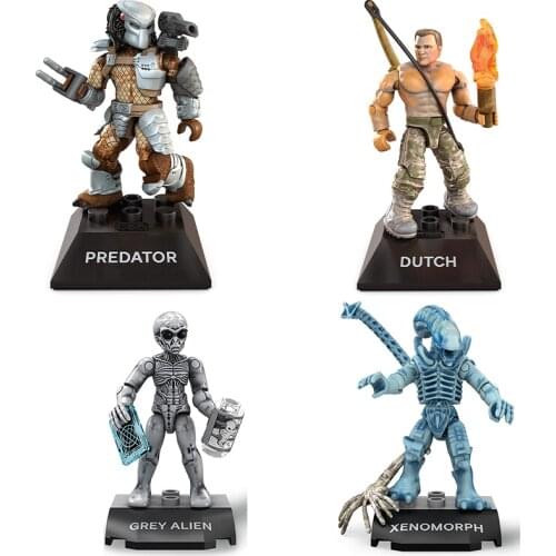 Mega Construx Probuilder Predator Grey Alien Xenomorph Dutch Collectors Edition Action Figure Gifts for Children and Adults