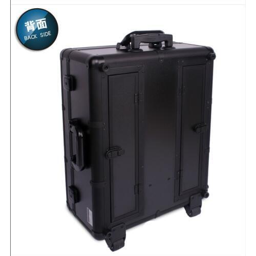 EMS Free shipping Professional LED Makeup case Portable Rolling Light Makeup box 4 Legs