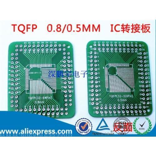 FQFP TQFP 32 44 64 80 100 LQFP patch lead 0.5 / 0.8mm adapter board