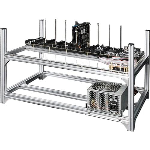 6 Graphics Card/8 Graphics Card Chassis All-Aluminum Motherboard In-Line Rack Multi-Graphic Card Chassis Heat Dissipation