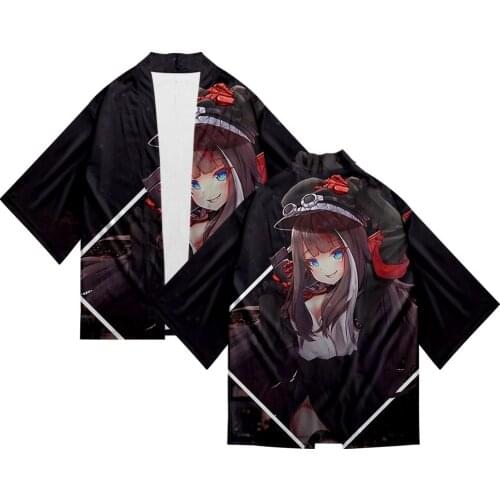 Summer 3D High School DxD Kimono T-Shirt Men Women Cardigan Harajuku Style Casual Black Boys/Girls Sun protection shirt