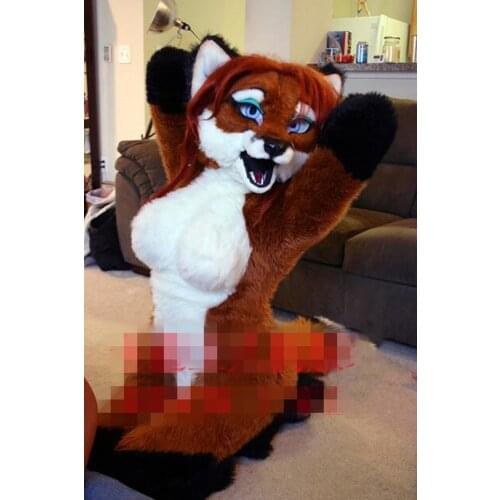 Fox Dog Fursuit Furry Mascot Costume Cosplay Party Dress Outfits Carnival Adult Women Female Advertising Halloween Outdoor Party